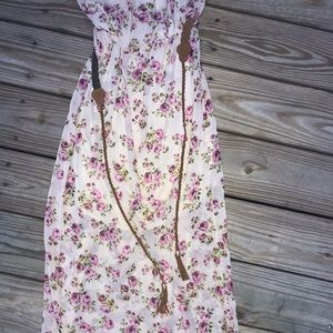 Strapless Long Floral Dress (WORN ONCE)